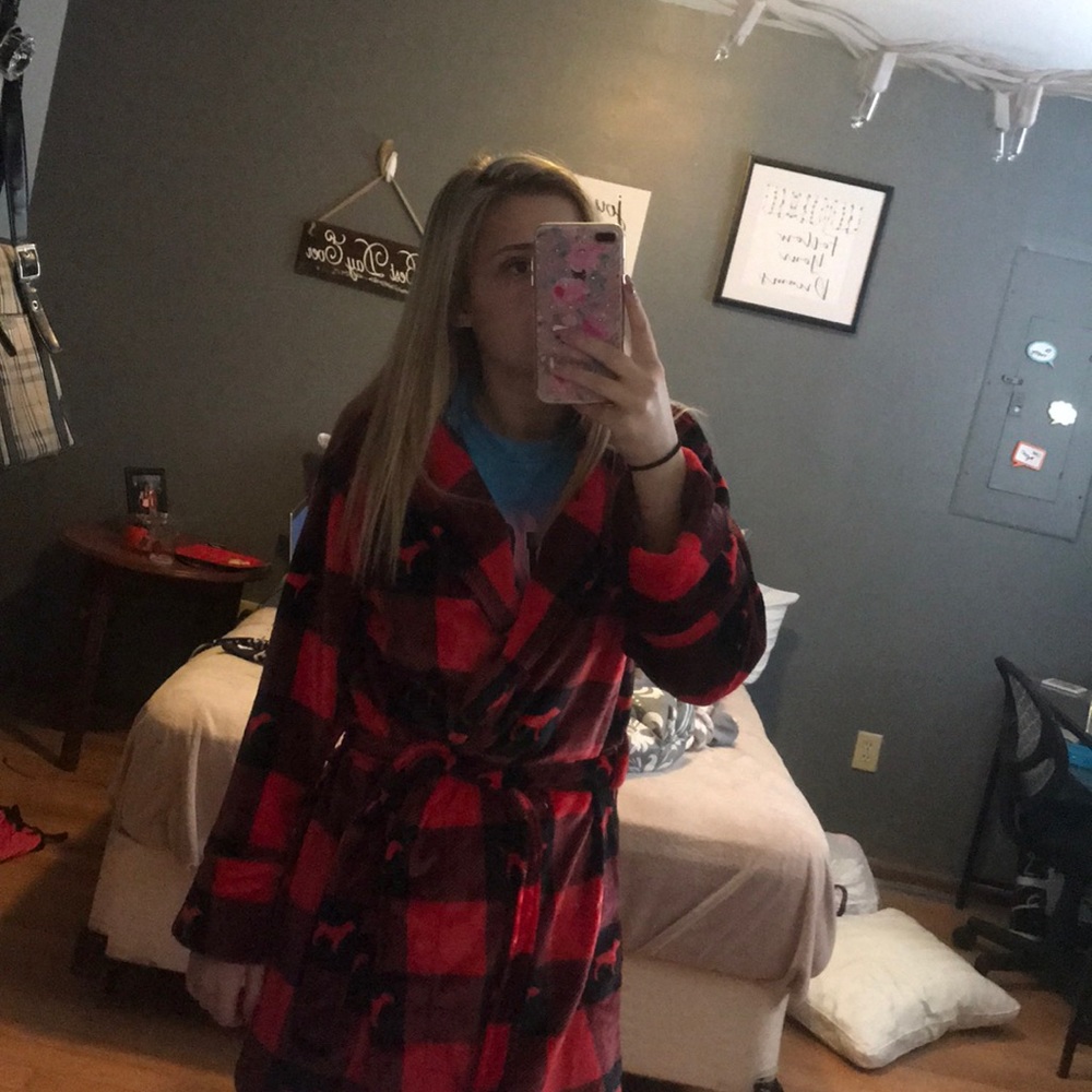 Pink bath robe